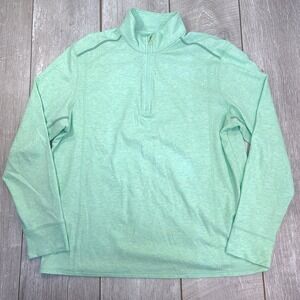 Tommy Bahama Pullover Mens Medium Green IslandZone 1/4 Zip UPF 30 Heathered